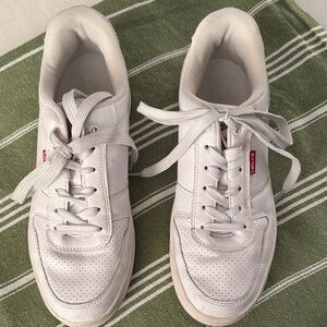 Levi's White Sneakers with Red Tag